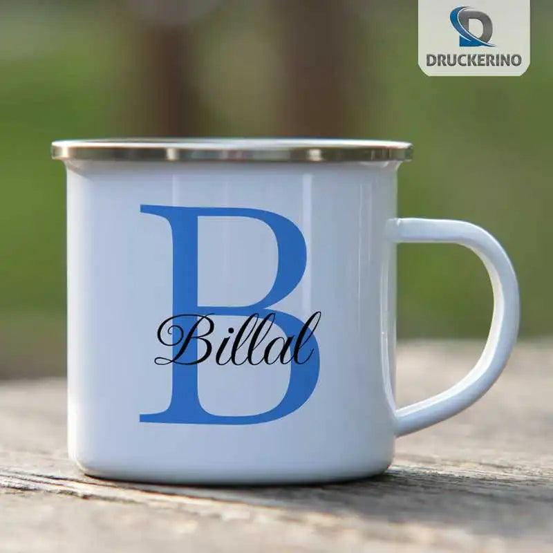 Emaille Tasse mit Namen | Motiv 3 | Billal - Druckerino