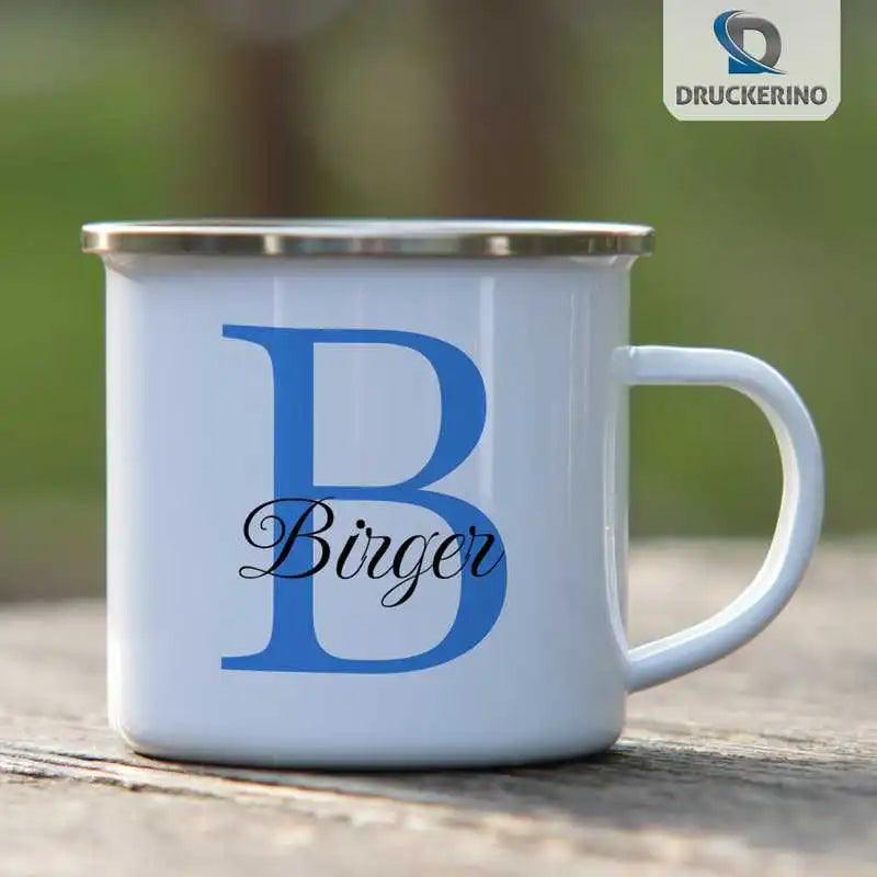Emaille Tasse mit Namen | Motiv 3 | Birger - Druckerino