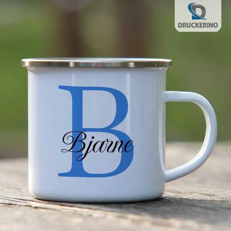 Emaille Tasse mit Namen | Motiv 3 | Bjarne - Druckerino