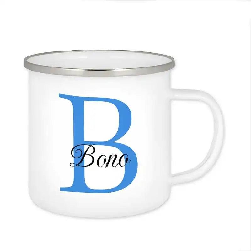 Emaille Tasse mit Namen | Motiv 3 | Bono - Druckerino