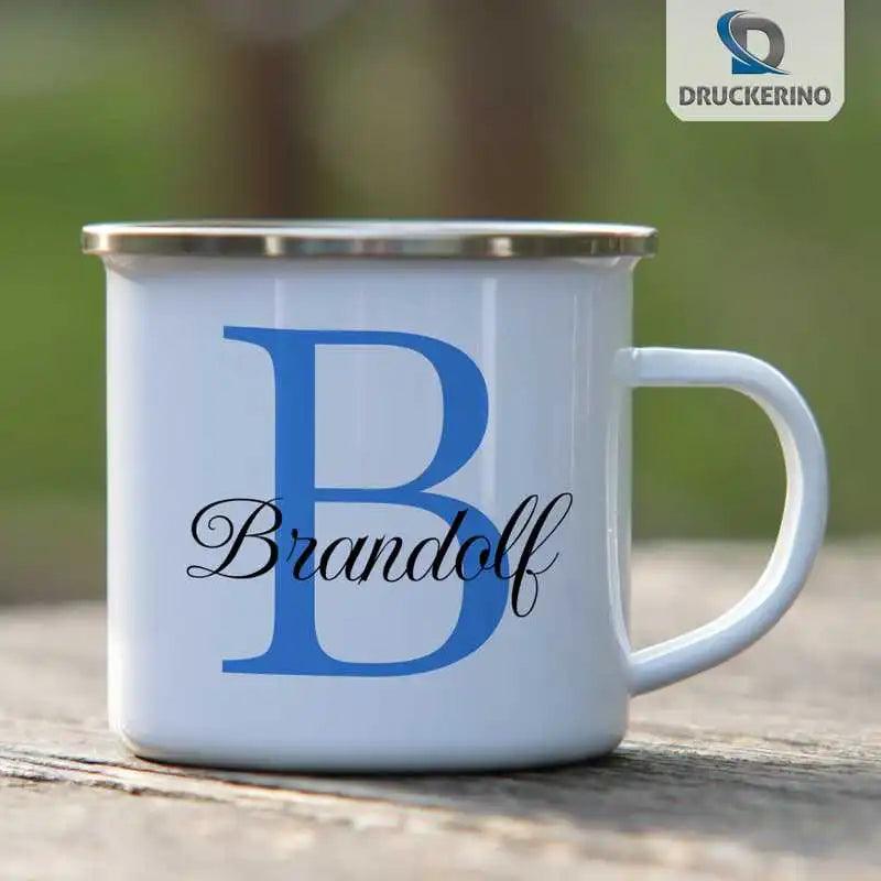 Emaille Tasse mit Namen | Motiv 3 | Brandolf - Druckerino