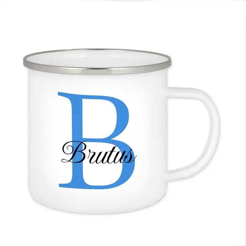 Emaille Tasse mit Namen | Motiv 3 | Brutus - Druckerino