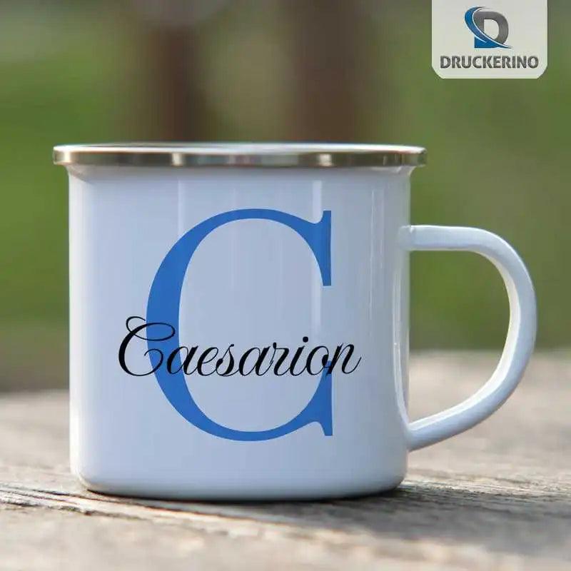 Emaille Tasse mit Namen | Motiv 3 | Caesarion - Druckerino