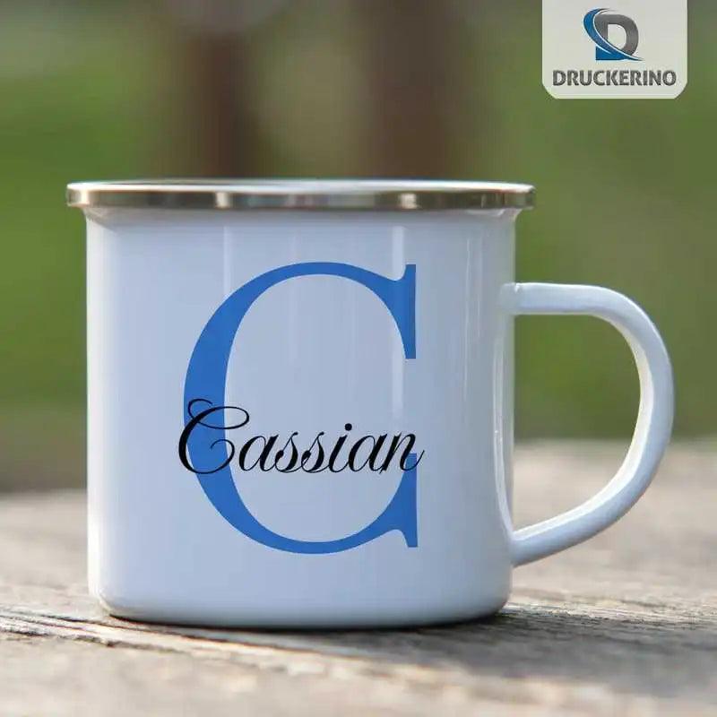 Emaille Tasse mit Namen | Motiv 3 | Cassian - Druckerino