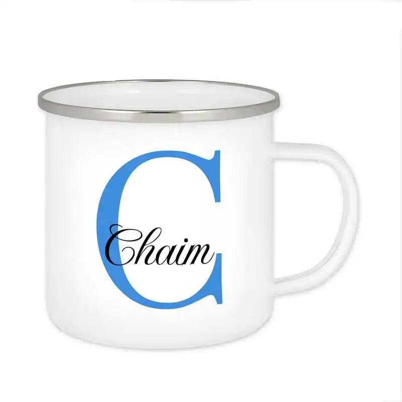 Emaille Tasse mit Namen | Motiv 3 | Chaim - Druckerino