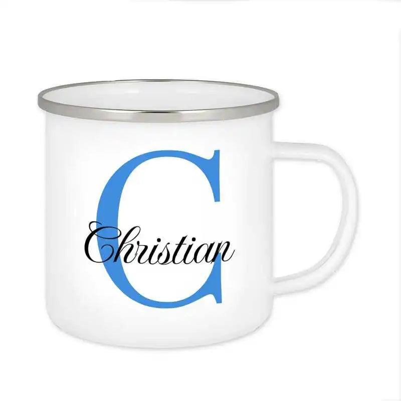 Emaille Tasse mit Namen | Motiv 3 | Christian - Druckerino