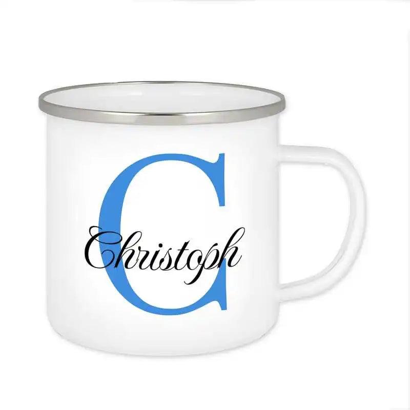 Emaille Tasse mit Namen | Motiv 3 | Christoph - Druckerino