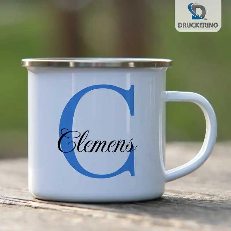 Emaille Tasse mit Namen | Motiv 3 | Clemens - Druckerino