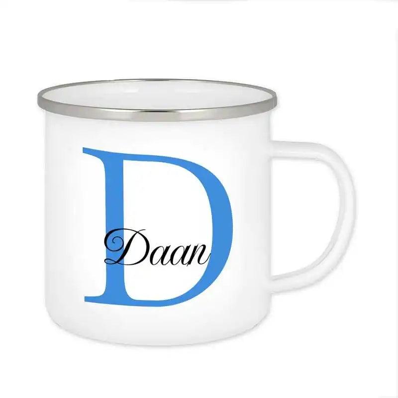 Emaille Tasse mit Namen | Motiv 3 | Daan - Druckerino