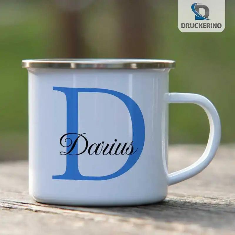 Emaille Tasse mit Namen | Motiv 3 | Darius - Druckerino