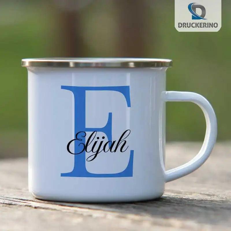 Emaille Tasse mit Namen | Motiv 3 | Elijah - Druckerino