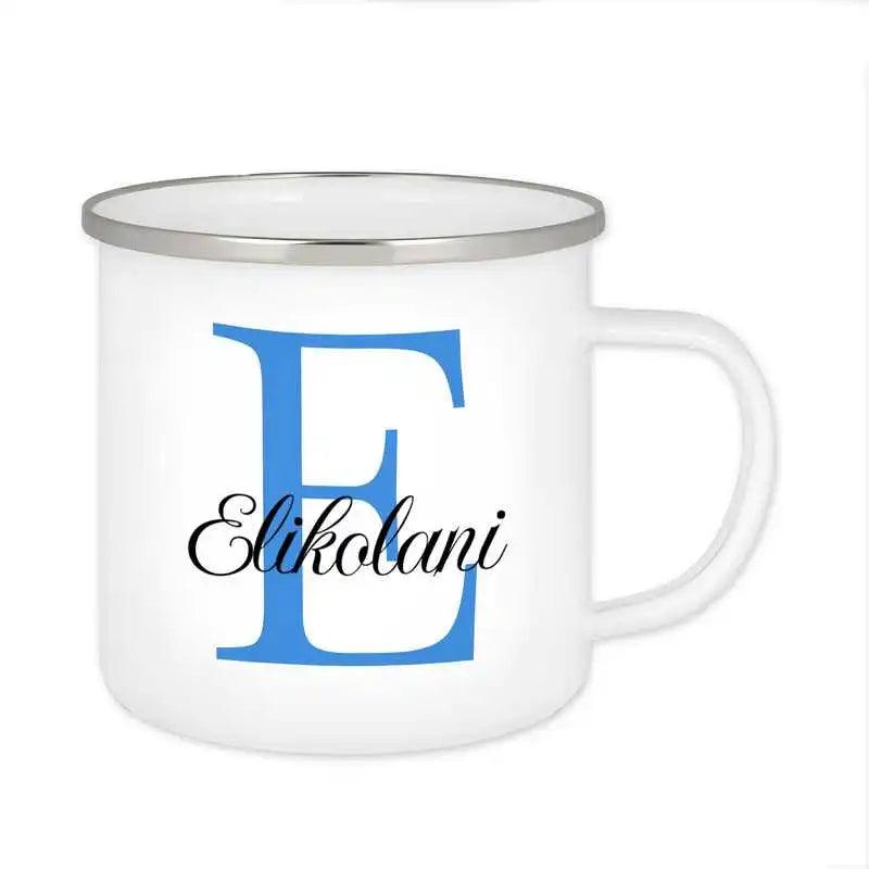 Emaille Tasse mit Namen | Motiv 3 | Elikolani - Druckerino