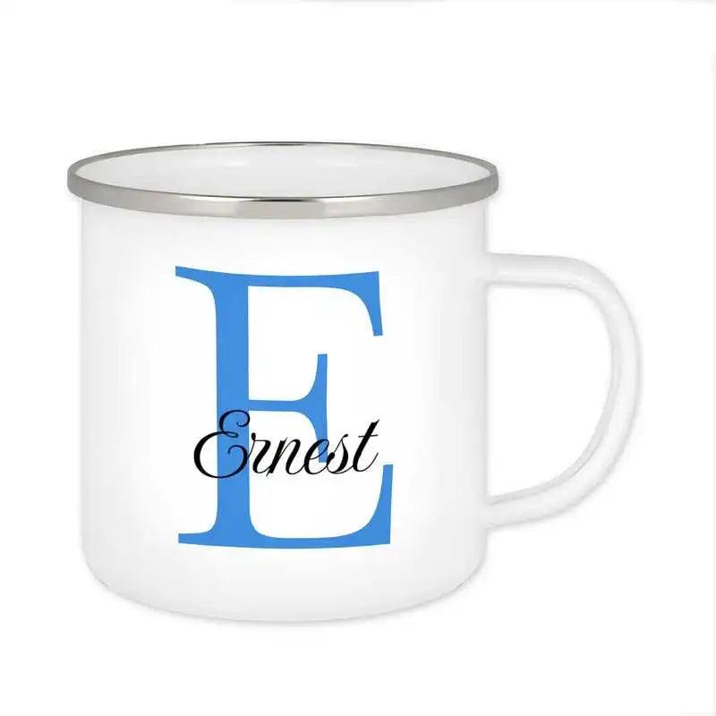Emaille Tasse mit Namen | Motiv 3 | Ernest - Druckerino