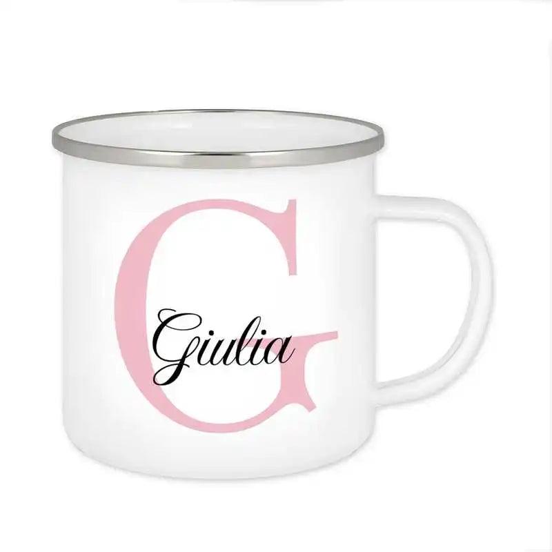 Emaille Tasse mit Namen | Motiv 3 | Giulia - Druckerino