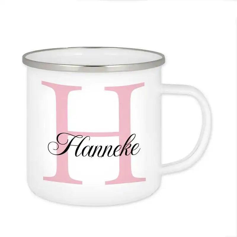 Emaille Tasse mit Namen | Motiv 3 | Hanneke - Druckerino