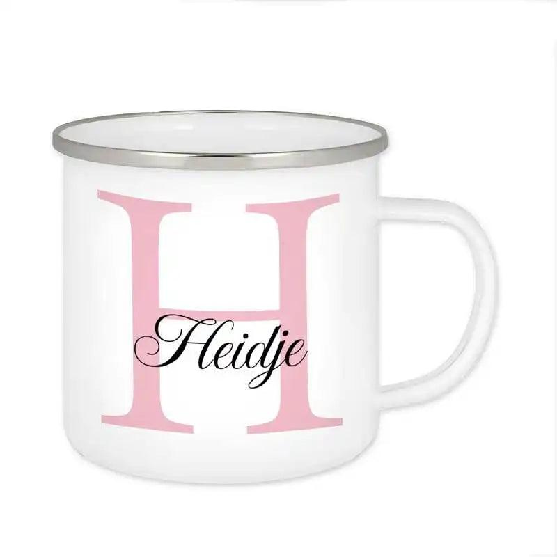 Emaille Tasse mit Namen | Motiv 3 | Heidje - Druckerino