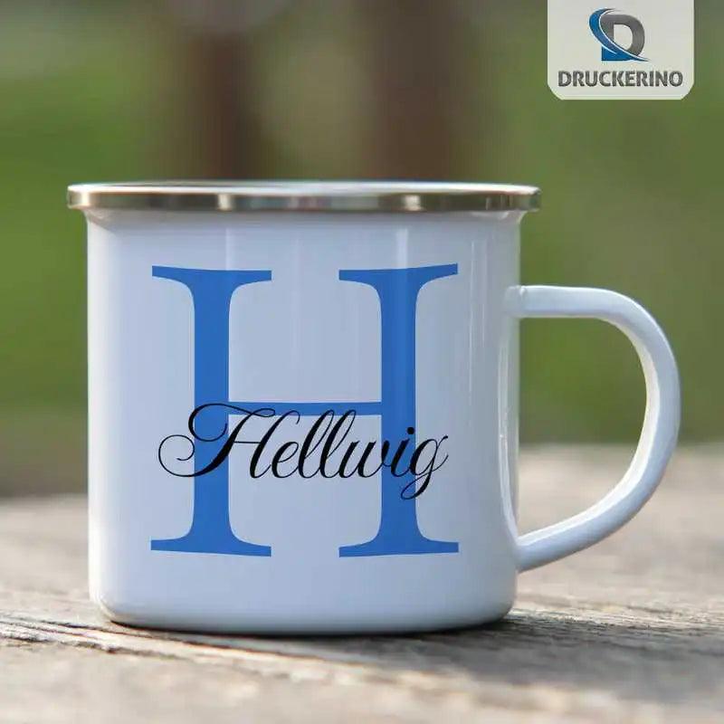 Emaille Tasse mit Namen | Motiv 3 | Hellwig - Druckerino