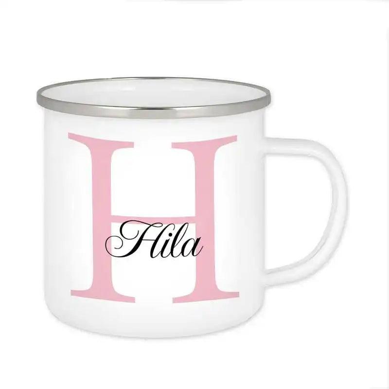 Emaille Tasse mit Namen | Motiv 3 | Hila - Druckerino