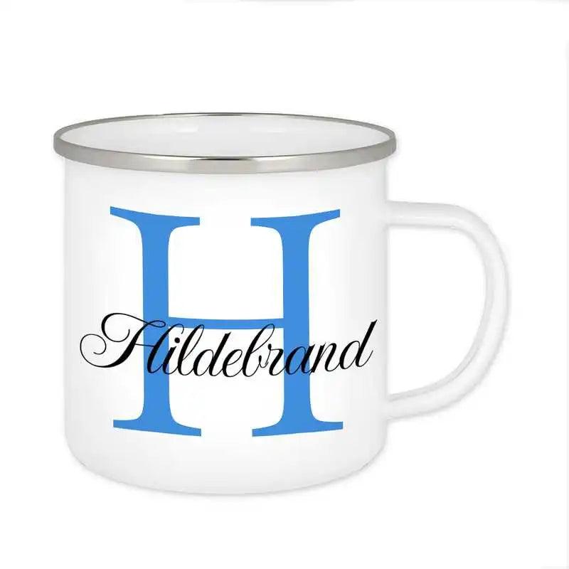 Emaille Tasse mit Namen | Motiv 3 | Hildebrand - Druckerino