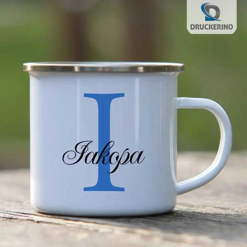Emaille Tasse mit Namen | Motiv 3 | Iakopa - Druckerino