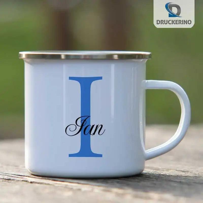 Emaille Tasse mit Namen | Motiv 3 | Ian - Druckerino