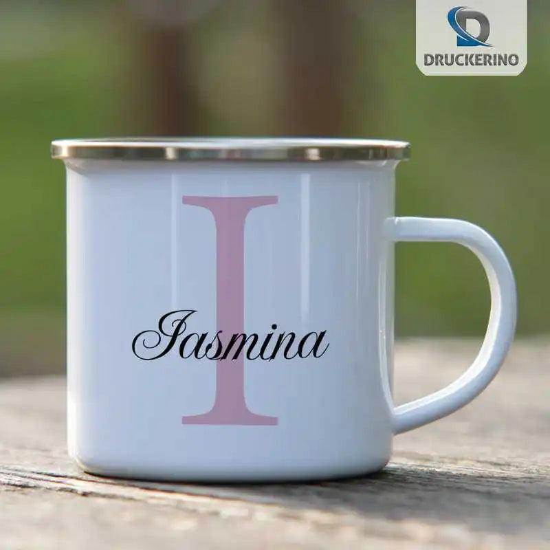 Emaille Tasse mit Namen | Motiv 3 | Iasmina - Druckerino
