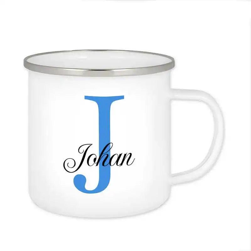 Emaille Tasse mit Namen | Motiv 3 | Johan - Druckerino