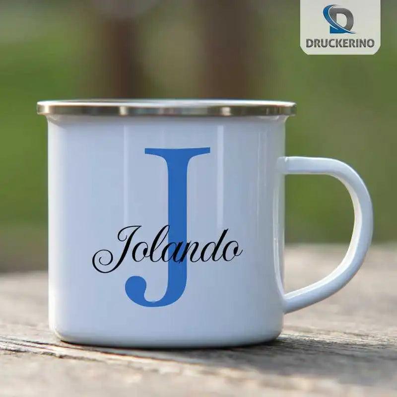 Emaille Tasse mit Namen | Motiv 3 | Jolando - Druckerino