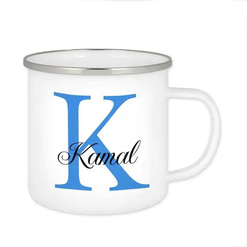 Emaille Tasse mit Namen | Motiv 3 | Kamal - Druckerino