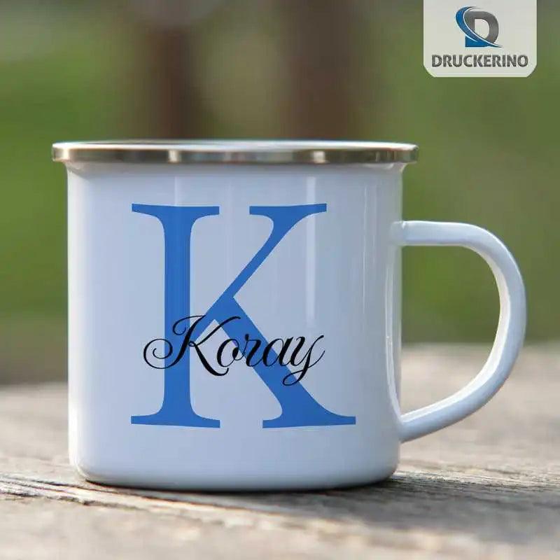 Emaille Tasse mit Namen | Motiv 3 | Koray - Druckerino