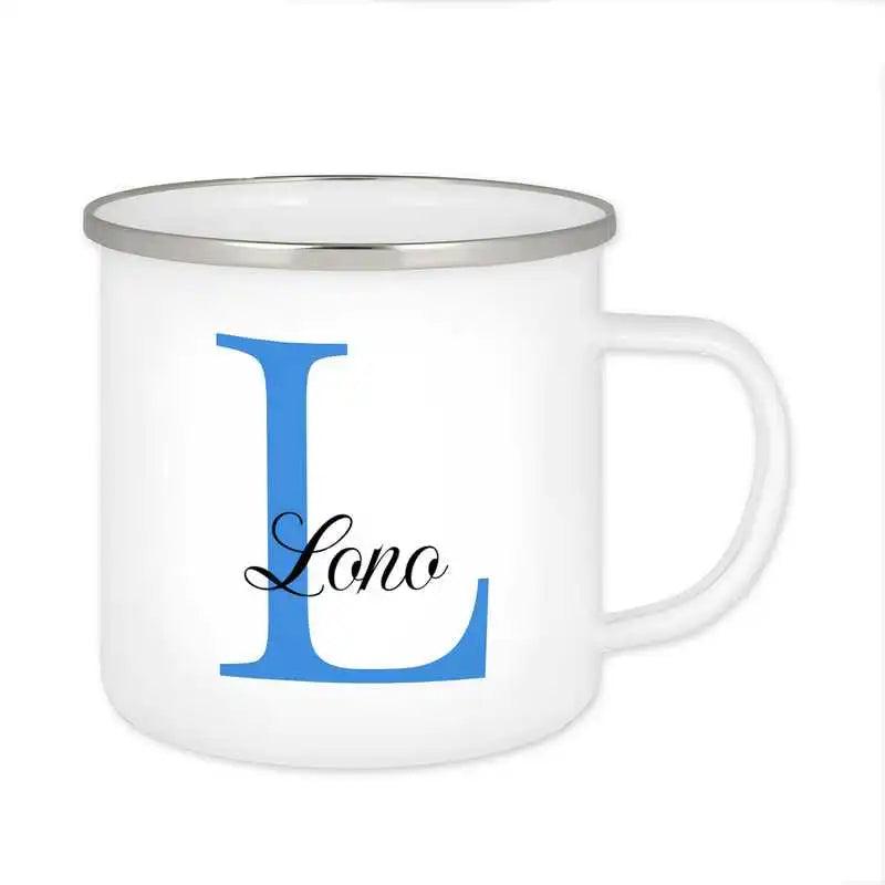 Emaille Tasse mit Namen | Motiv 3 | Lono - Druckerino