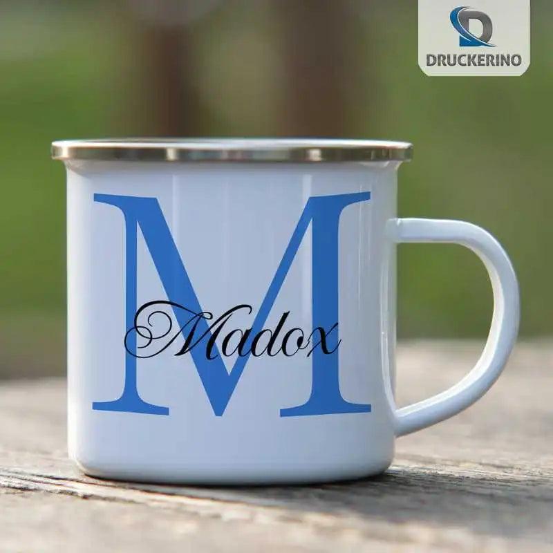 Emaille Tasse mit Namen | Motiv 3 | Madox - Druckerino