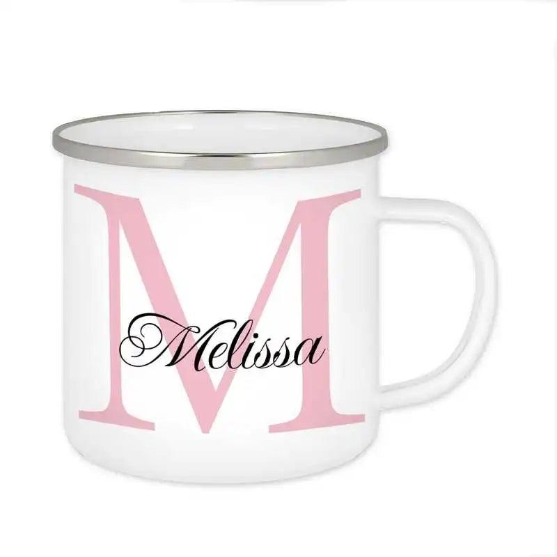 Emaille Tasse mit Namen | Motiv 3 | Melissa - Druckerino