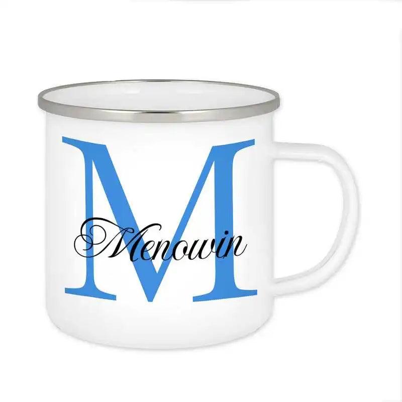 Emaille Tasse mit Namen | Motiv 3 | Menowin - Druckerino
