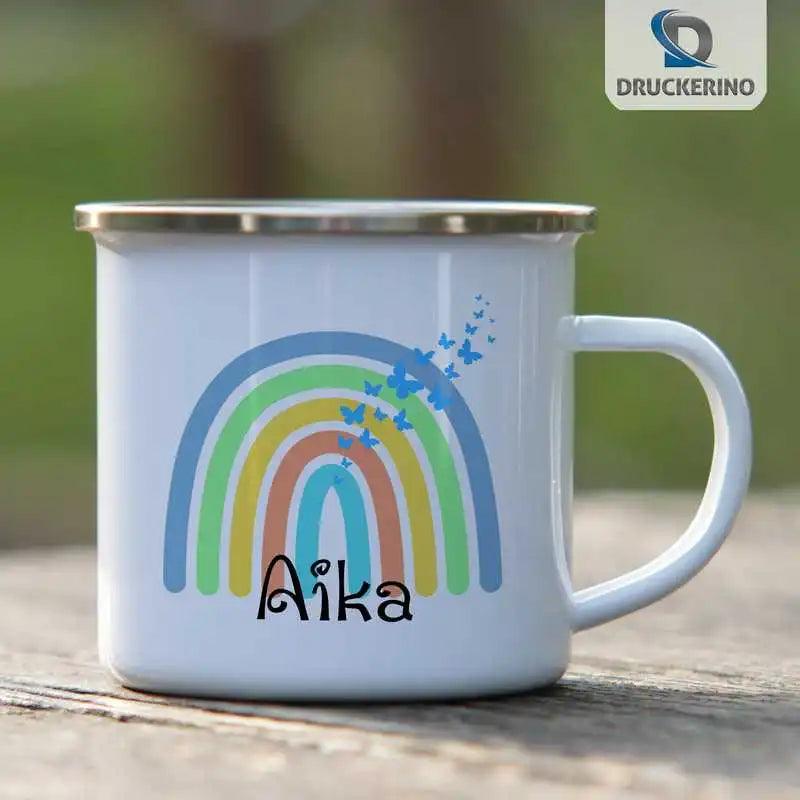 Emaille Tasse mit Namen | Motiv 4 | Aika - Druckerino