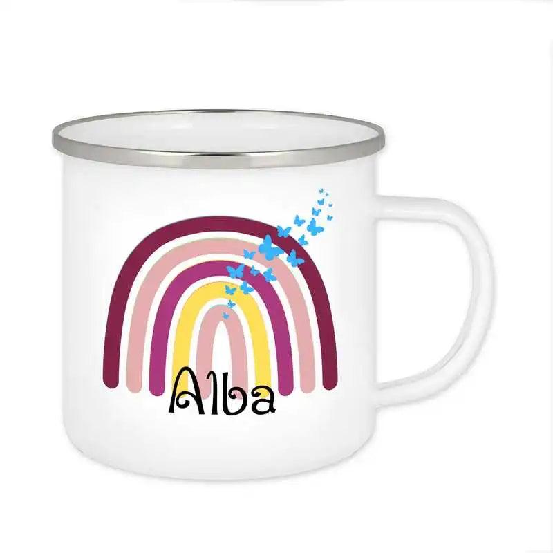 Emaille Tasse mit Namen | Motiv 4 | Alba - Druckerino