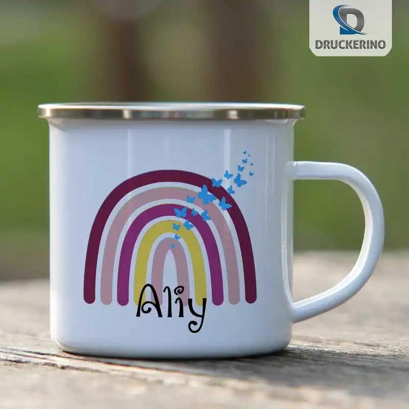 Emaille Tasse mit Namen | Motiv 4 | Aliy - Druckerino