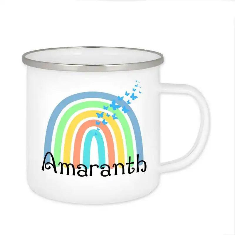 Emaille Tasse mit Namen | Motiv 4 | Amaranth - Druckerino