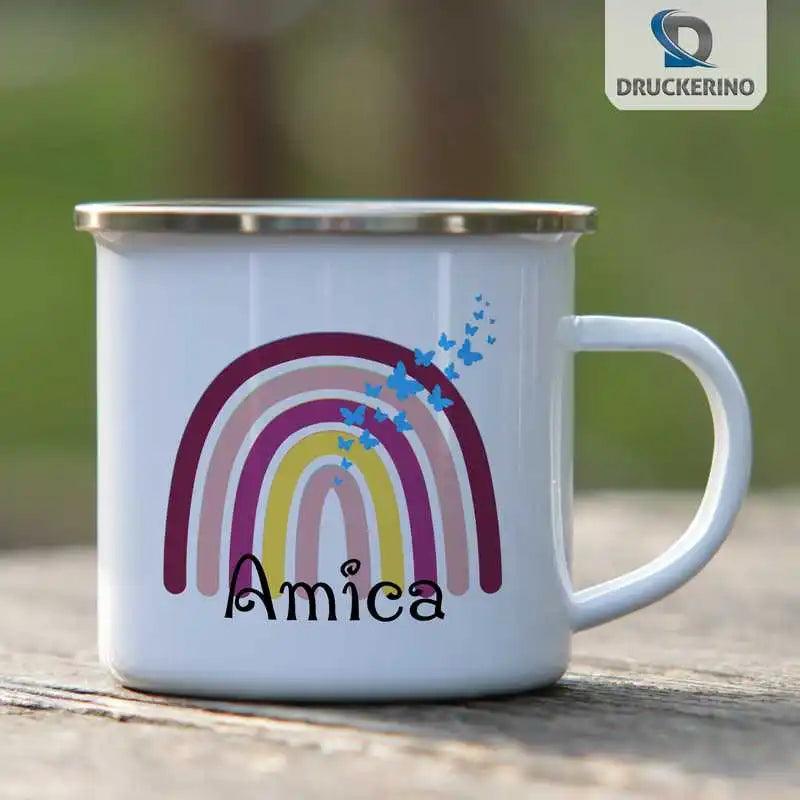 Emaille Tasse mit Namen | Motiv 4 | Amica - Druckerino