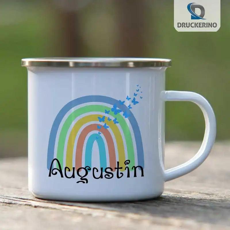 Emaille Tasse mit Namen | Motiv 4 | Augustin - Druckerino