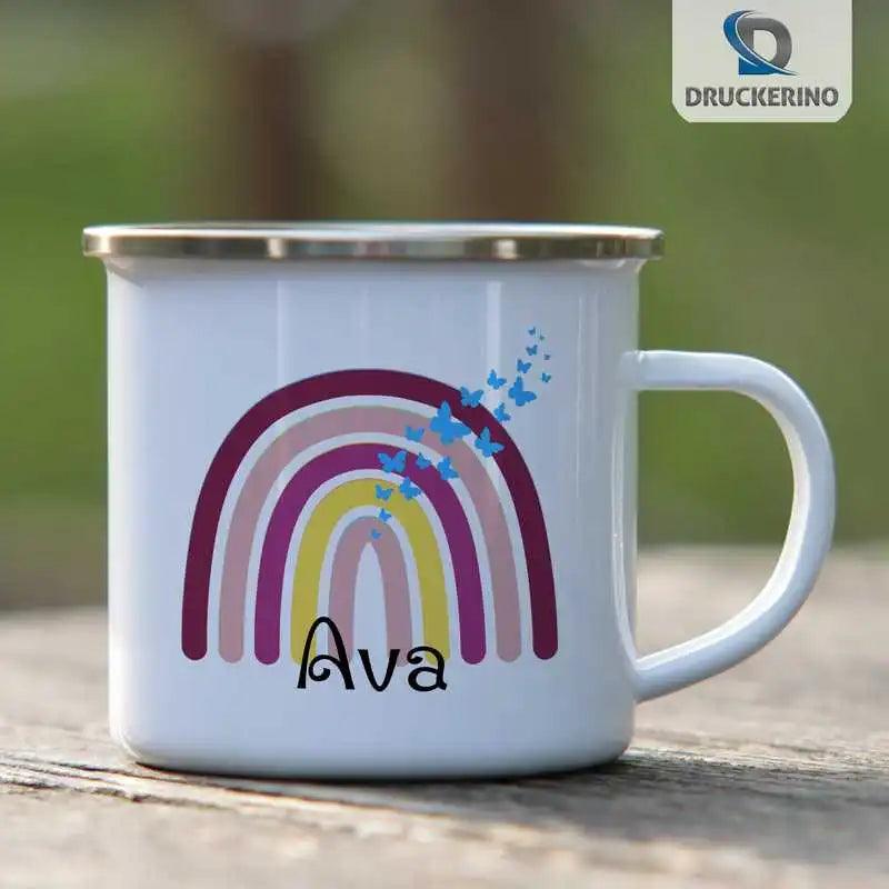 Emaille Tasse mit Namen | Motiv 4 | Ava - Druckerino