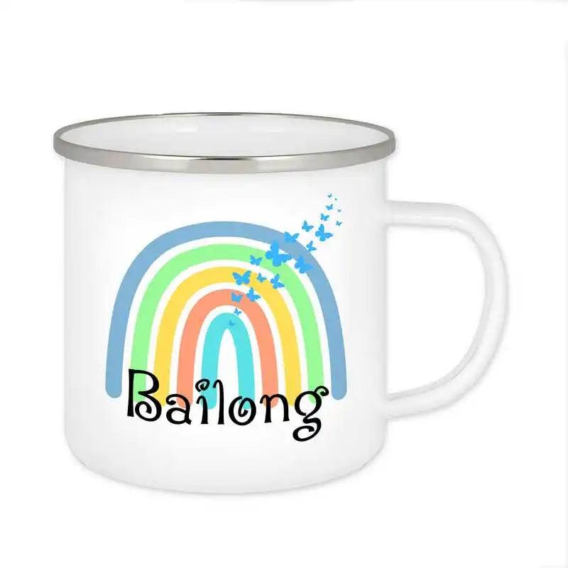 Emaille Tasse mit Namen | Motiv 4 | Bailong - Druckerino