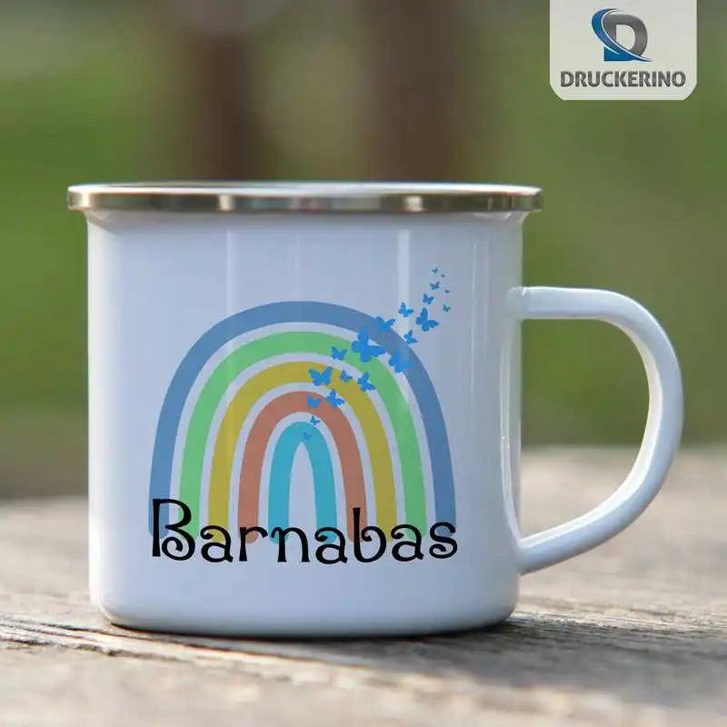 Emaille Tasse mit Namen | Motiv 4 | Barnabas - Druckerino