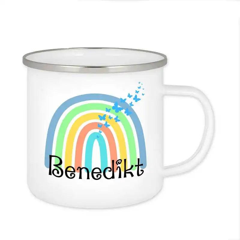 Emaille Tasse mit Namen | Motiv 4 | Benedikt - Druckerino