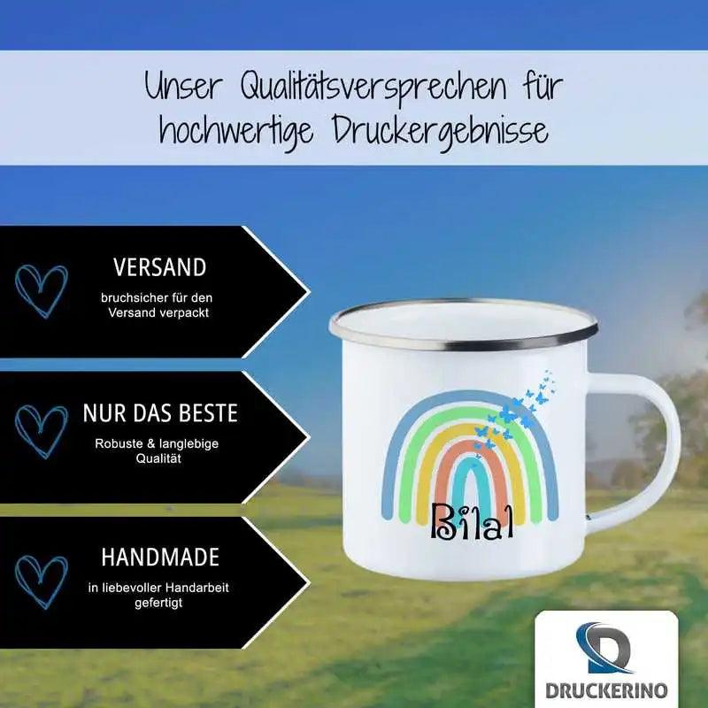 Emaille Tasse mit Namen | Motiv 4 | Bilal - Druckerino
