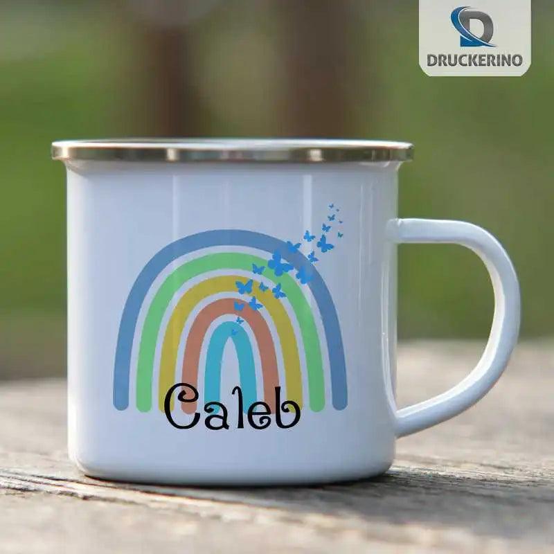 Emaille Tasse mit Namen | Motiv 4 | Caleb - Druckerino