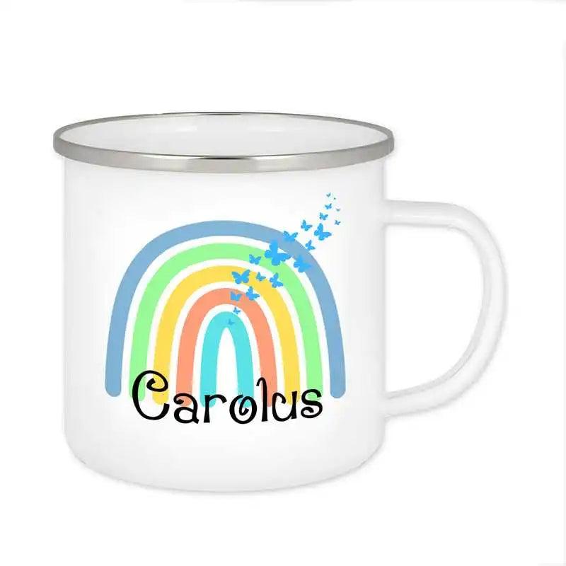 Emaille Tasse mit Namen | Motiv 4 | Carolus - Druckerino