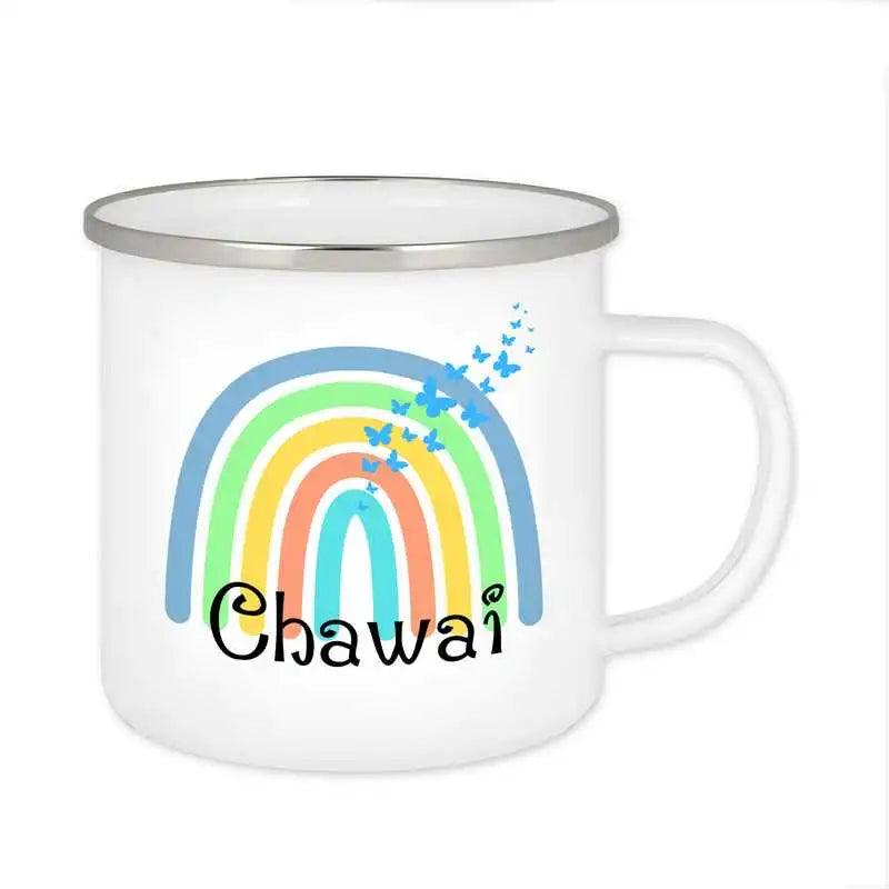 Emaille Tasse mit Namen | Motiv 4 | Chawai - Druckerino