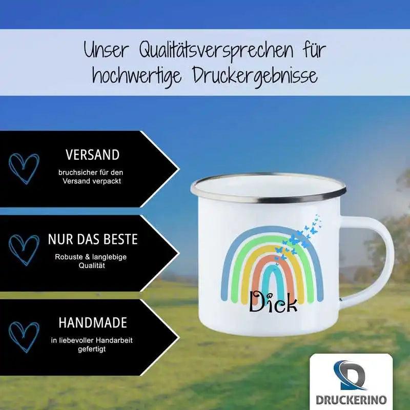 Emaille Tasse mit Namen | Motiv 4 | Dick - Druckerino