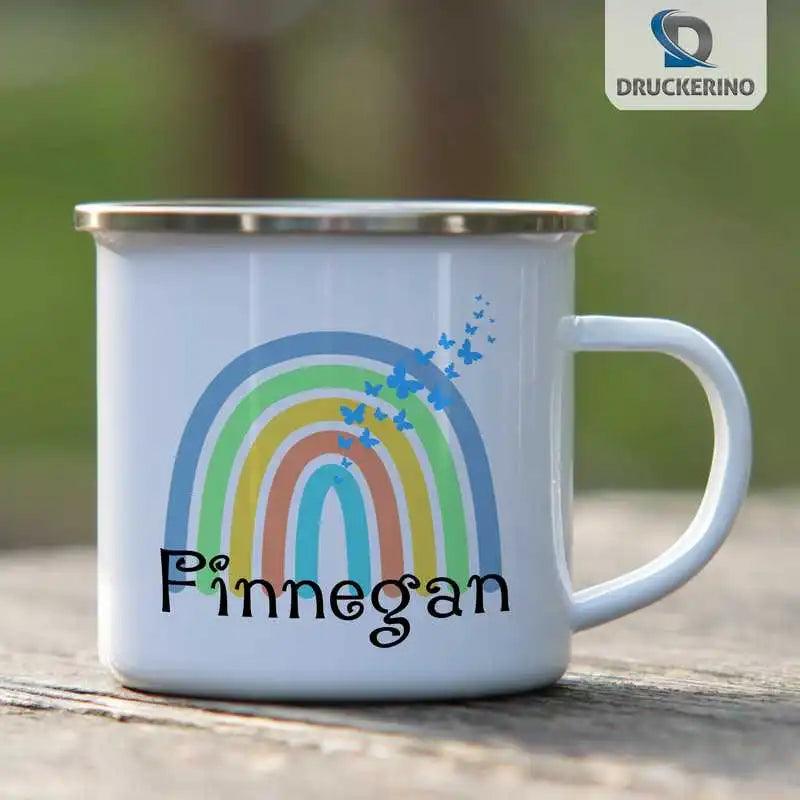 Emaille Tasse mit Namen | Motiv 4 | Finnegan - Druckerino